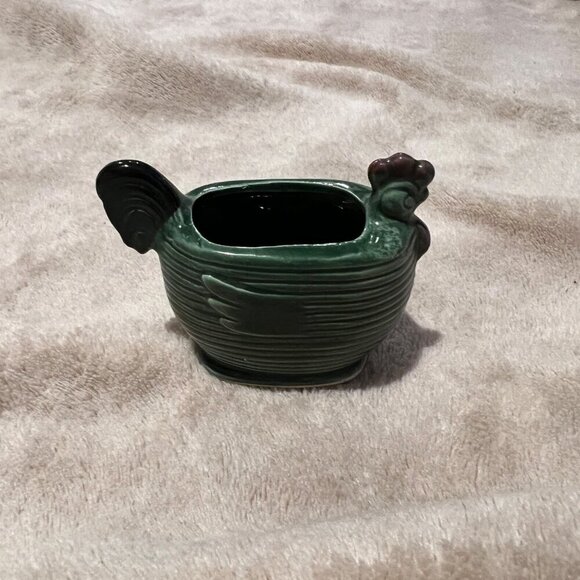 Vintage Green Ceramic Chicken Hen Toothpick Holder Japan Mid Century green small - Picture 1 of 11